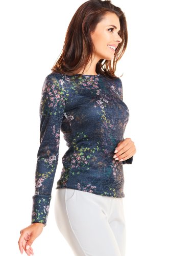 Bluzka z dzianiny Granatowa AW234
