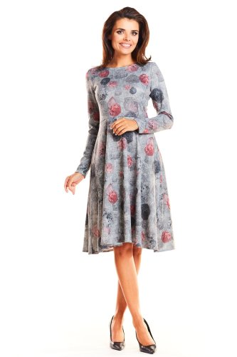 Elegancka sukienka z dzianiny Szara AW250