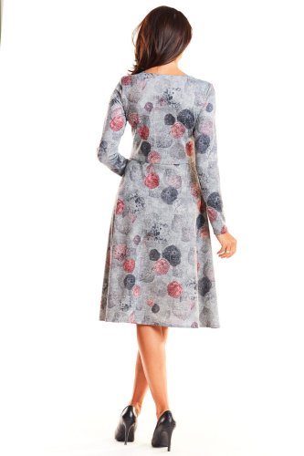 Elegancka sukienka z dzianiny Szara AW250