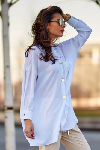 Kobieca koszula oversize Biała AW263