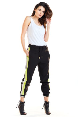 Sportowe spodnie Limonkowy pasek AW266