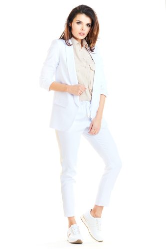 Luźny żakiet bez zapięcia Biały AW267