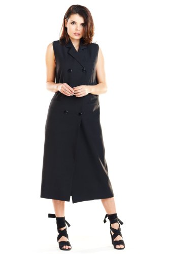 Długa kamizelka Czarna AW279