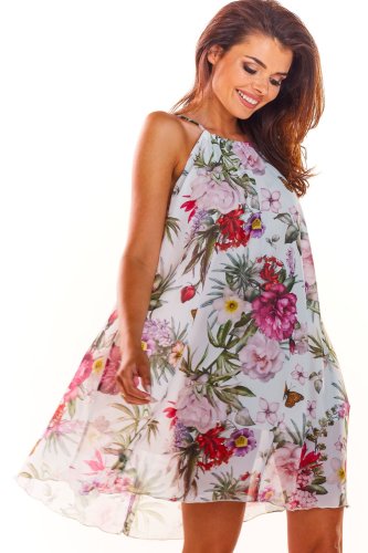 Zwiewna sukienka mini Biała AW289