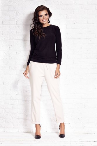 Spodnie z dodatkiem wiskozy Beżowe IN031