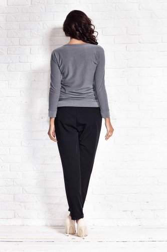 Spodnie z dodatkiem wiskozy Czarne IN031