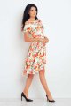 Sukienka M104 flowers orange-2 9321  | 391-Flowers Orange-L
