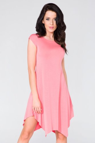 Sukienka Asymetryczna Różowa T137