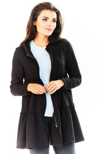 Rozkloszowana bluza z bawełny Czarna IN139