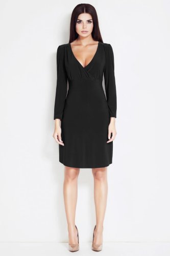 Sukienka z dekoltem Czarna A32
