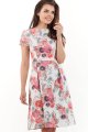 Sukienka M163 flowers fuchsia-2 9384  | 453-Flowers Fuchsia-S