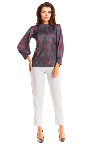 Bluzka z długim rękawem Czerwony wzór IN180 