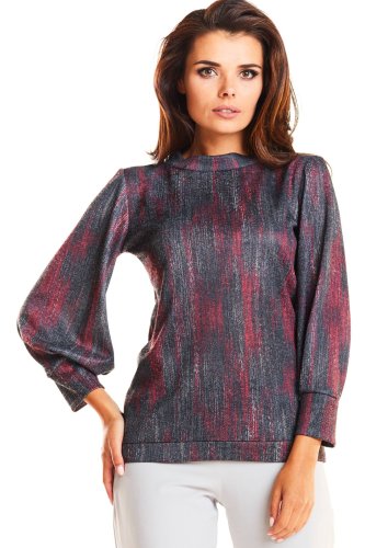 Bluzka z długim rękawem Czerwony wzór IN180 