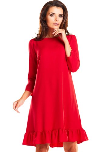 Sukienka z falbanką Czerwona IN185
