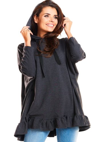 Bawełniana bluza oversize Grafitowa IN184 