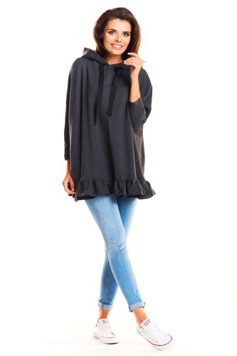 Bawełniana bluza oversize Grafitowa IN184 