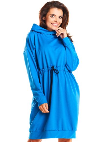 Bawełniana, dresowa sukienka Niebieska IN186 