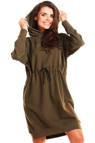 Bawełniana, dresowa sukienka Khaki IN186 