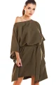 Sukienka M196 khaki-1 9451  | 493-Khaki-ONE-SIZE