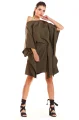 Sukienka M196 khaki-2 9451  | 493-Khaki-ONE-SIZE