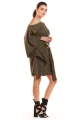 Sukienka M196 khaki-4 9451  | 493-Khaki-ONE-SIZE