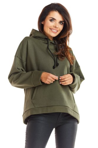 Ciepła, bawełniana bluza Khaki IN223