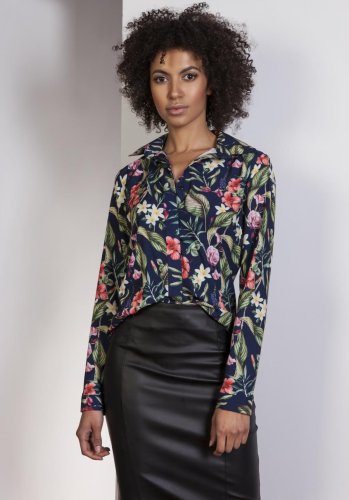Elegancka Koszula w Kwiaty LK101