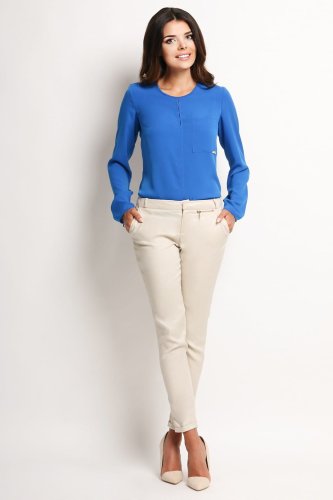 Elegancka bluzka koszulowa Niebieska AW108