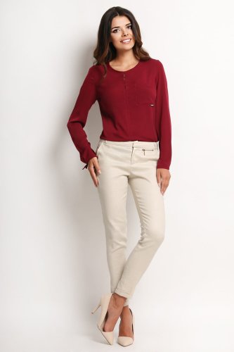 Elegancka bluzka koszulowa Bordowa AW108