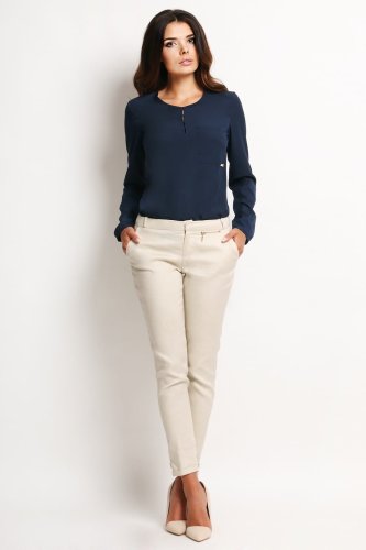 Elegancka bluzka koszulowa Granatowa AW108