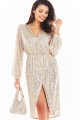 Sukienka A399 beige-1 9552  | 712-Beige-S