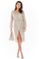 Sukienka A399 beige-2 9552  | 712-Beige-S
