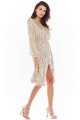 Sukienka A399 beige-3 9552  | 712-Beige-S