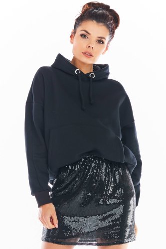 Spódnica mini z cekinami Czarna AW403 