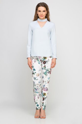 Bluzka z Chokerem Błękitna LBLU132 