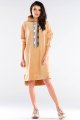 Sukienka A413 beige-1 9597  | 777-Beige-SM