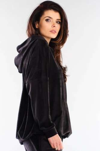 Welurowa bluza Czarna AW420 