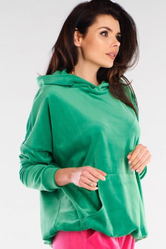 Welurowa bluza Zielona AW420 