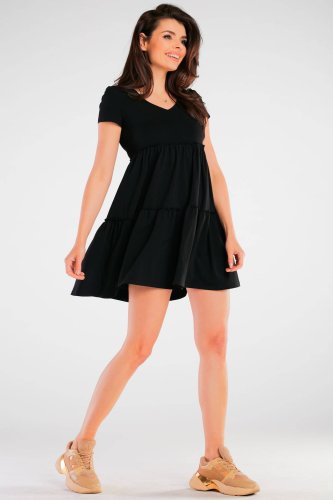 Luźna, bawełniana sukienka Czarna IN244