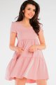 Sukienka M244 powder pink-4 9661  | 823-Powder pink-S