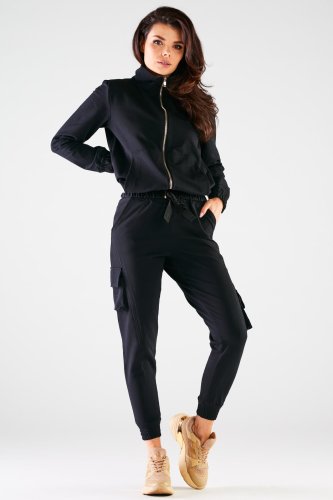 Bawełniane spodnie dresowe Czarne IN247