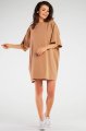 Sukienka M255 beige-1 9707  | 840-Beige-ONE-SIZE