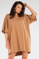 Sukienka M255 beige-4 9707  | 840-Beige-ONE-SIZE