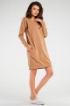 Sukienka M257 beige-3 9713  | 842-Beige-LXL