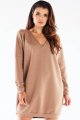 Sukienka M272 beige-1 9724  | 876-Beige-ONE-SIZE