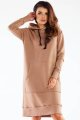 Sukienka M273 beige-1 9727  | 877-Beige-SM