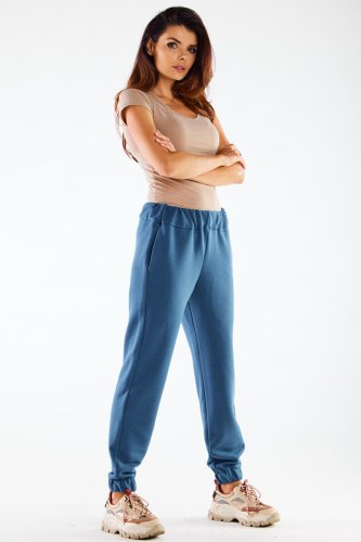 Spodnie bawełniane basic Niebieskie IN275