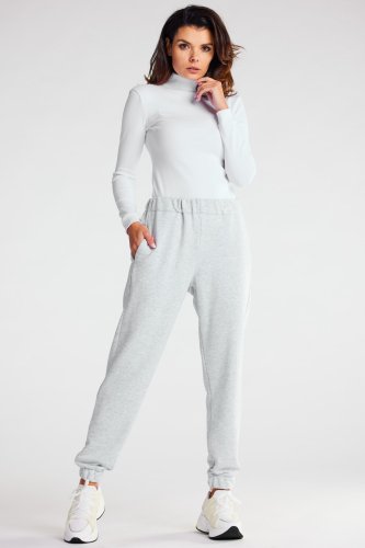 Spodnie bawełniane basic Szare IN275