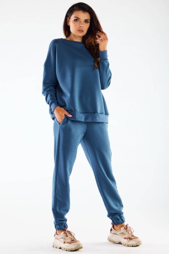 Bawełniana bluza basic Niebieska IN276