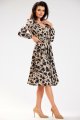Sukienka A466 beige-black hearts-2 9752  | 896-Beige-Black hearts-L